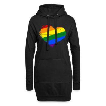 J’aime les LGBT - Sweat-shirt à capuche long Femme - noir - Devant