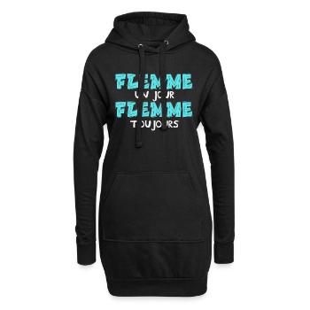 flemme un jour flemme toujours - Sweat-shirt à capuche long Femme - noir - Devant