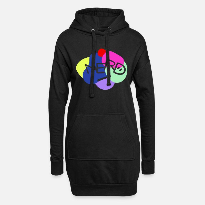 NERD - Hoodie-Kleid - Schwarz