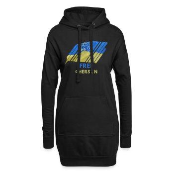 Free Cherson T-Shirt Ukraine Flagge Frau Geschenk - Hoodie-Kleid - Schwarz - Vorne