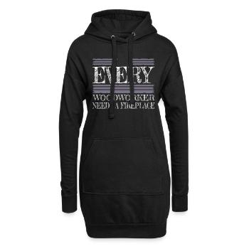 present present idea forest work carpentry - Hoodie-Kleid - Schwarz - Vorne