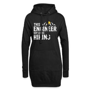 This Engineer Guy Loves Hiking Cool Vintage - Hoodie-Kleid - Schwarz - Vorne