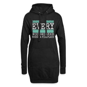 carpenter girl tshirts cutter - Hoodie-Kleid - Schwarz - Vorne