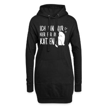 Tolles Katzen Damen shirt für Katzenbesitzerinnen - Hoodie-Kleid - Schwarz - Vorne