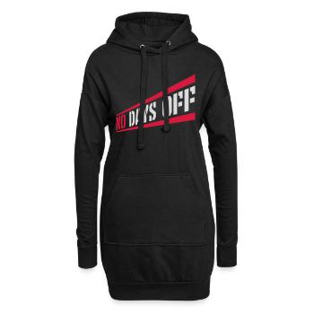 no days off Zitat - Hoodie-Kleid - Schwarz - Vorne