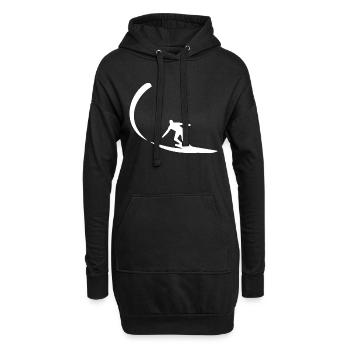 Surfing Surfboard Surfer Geschenksidee - Hoodie-Kleid - Schwarz - Vorne