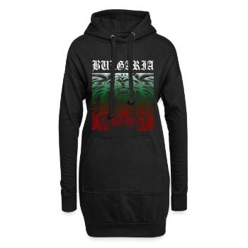 BG BULGARIA Lion Football Bulgarie Lion Armoiries - Sweat-shirt à capuche long Femme - noir - Devant