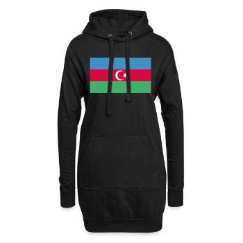Aserbaidschans Flagge WM EM - Hoodie-Kleid - Schwarz - Vorne