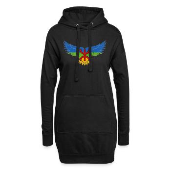 Aigle Amazigh Drapeau Imazighen Berbère Rif Kabyle - Sweat-shirt à capuche long Femme - noir - Devant