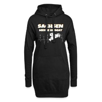 Sachsen meine Heimat - Hoodie-Kleid - Schwarz - Vorne