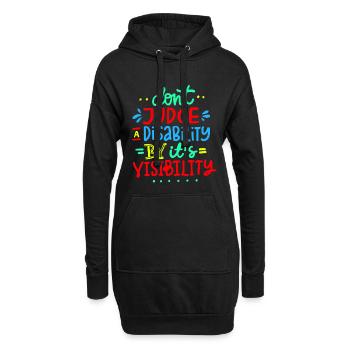 Verurteile meine Behinderung nicht * - Hoodie-Kleid - Schwarz - Vorne