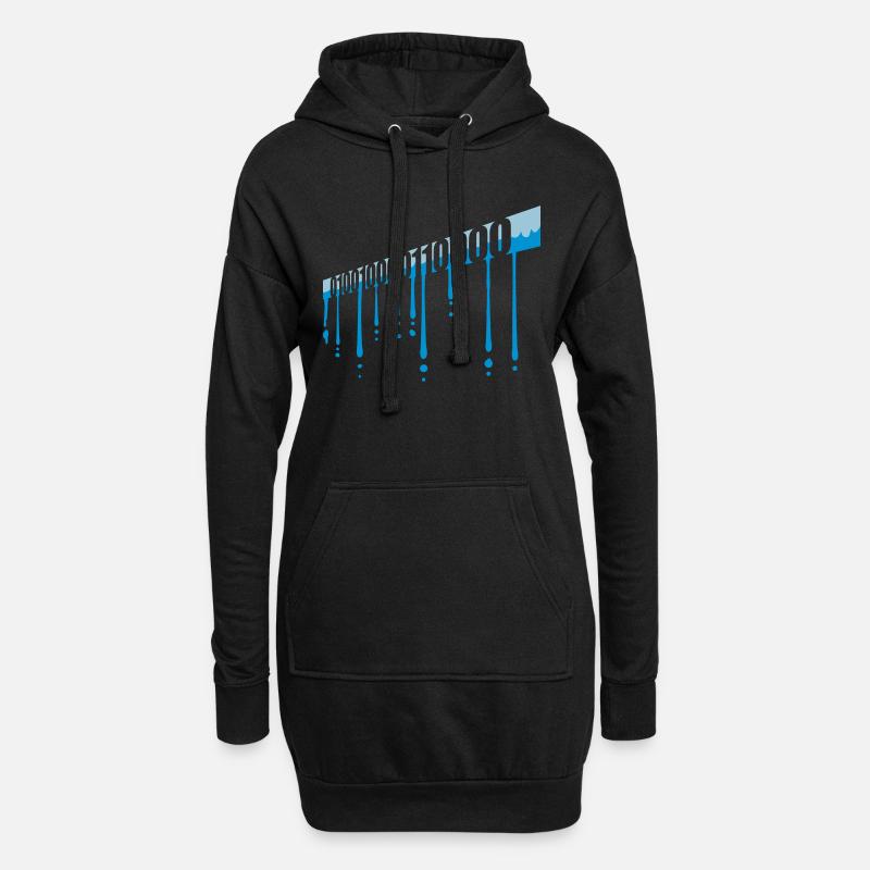 Binary Code Program Language - Hoodie Dress - black
