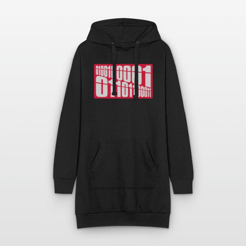 Langage de programme de code binaire Sweat-shirt à capuche long Femme