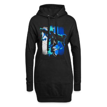 Retro Karate - Kickboxer - Fightclub Kampfsport - Hoodie-Kleid - Schwarz - Vorne