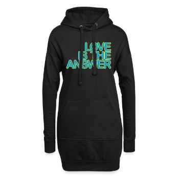 LOVE is the ANSWER 03hellblauKgelb - Hoodie-Kleid - Schwarz - Vorne