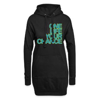 One LIFE your CHANCE 03bleu clair jaune - Sweat-shirt à capuche long Femme - noir - Devant