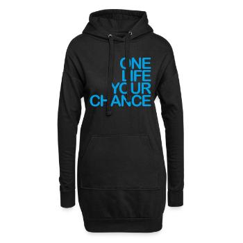 One LIFE your CHANCE 03 bleu clair - Sweat-shirt à capuche long Femme - noir - Devant