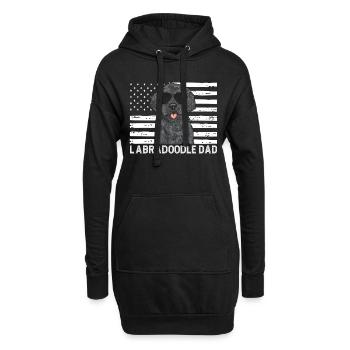 Labradoodle Chien - Sweat-shirt à capuche long Femme - noir - Devant