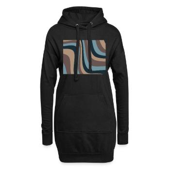 Vintage-Wellen - Hoodie-Kleid - Schwarz - Vorne