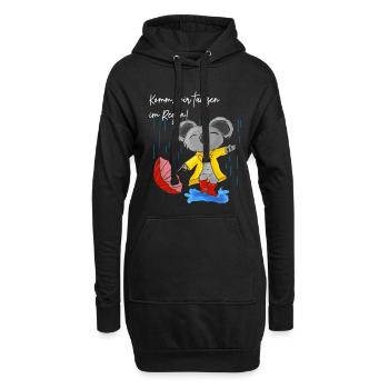 Niedlicher Koala mit Regenschirm - Hoodie-Kleid - Schwarz - Vorne