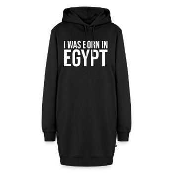Je suis né en Egypte - Sweat-shirt à capuche long Femme - noir - Devant