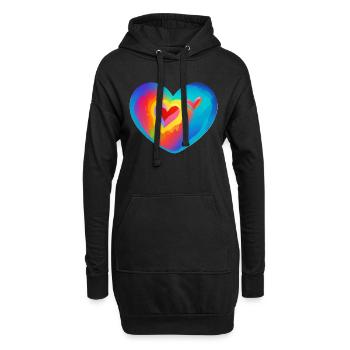 Mariage Fête des mères Saint-Valentin Fiançailles Amour - Sweat-shirt à capuche long Femme - noir - Devant