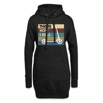 E-Scooter Roller Scooter - Hoodie-Kleid - Schwarz - Vorne