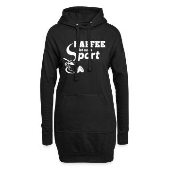 Kaffee ist auch Sport weiss - Hoodie-Kleid - Schwarz - Vorne
