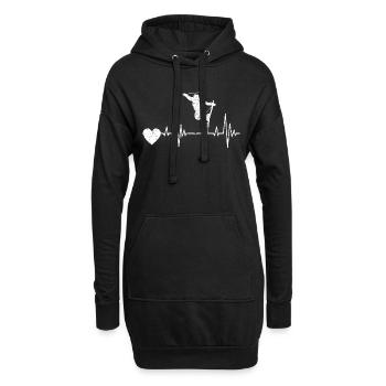 Skifahrer Ski Skifahren Skidesign Skifahroutfit - Hoodie-Kleid - Schwarz - Vorne