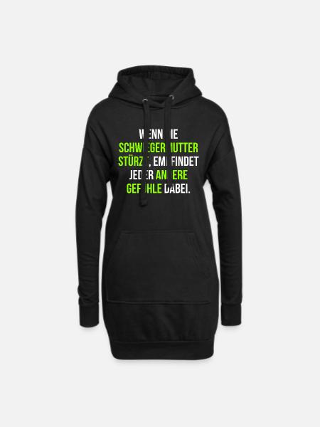 Schwiegermutter Familie Spruch - Hoodie-Kleid - Schwarz