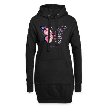 "Alles kann ich durch Christus..." Schmetterling - Hoodie-Kleid - Schwarz - Vorne