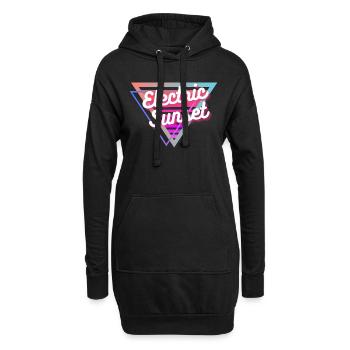 Electric Sunset - Hoodie-Kleid - Schwarz - Vorne