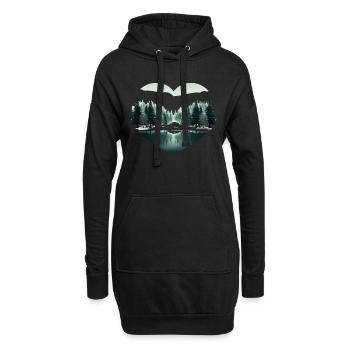 Liebe Herz und Natur in Weihnachten - Hoodie-Kleid - Schwarz - Vorne
