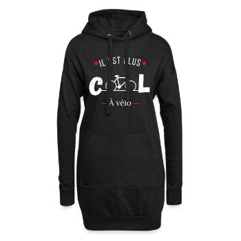 Il est plus cool à vélo -idée cadeau vélo - Sweat-shirt à capuche long Femme - noir - Devant