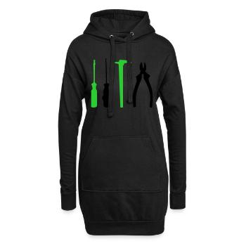 werkzeug - Hoodie-Kleid - Schwarz - Vorne