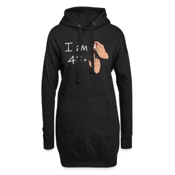 Ich bin 47 + 1 Mittelfinger-Shirt, ich bin 47 plus, - Hoodie-Kleid - Schwarz - Vorne