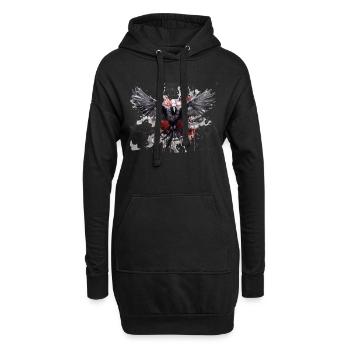 Rabe - Hoodie-Kleid - Schwarz - Vorne