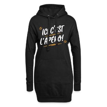 Ici c'est l'apéro - Sweat-shirt à capuche long Femme - noir - Devant