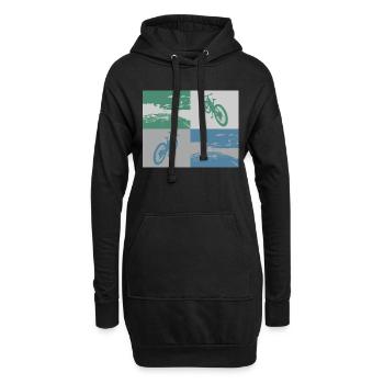 VTT Pop Art métallisé - Sweat-shirt à capuche long Femme - noir - Devant
