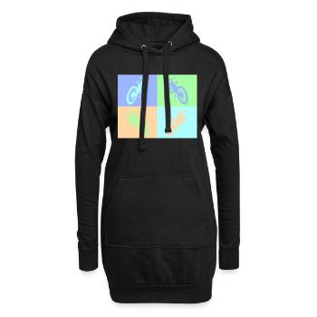 VTT Pop Art pastel - Sweat-shirt à capuche long Femme - noir - Devant