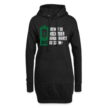 Bremst du Noch Oder Rekuperierst Du Schon? - Hoodie-Kleid - Schwarz - Vorne