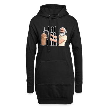 Karl Marx / Mangez les riches - Sweat-shirt à capuche long Femme - noir - Devant