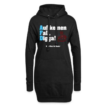 Auf keinen Fall Digga! - Anti-AfD - Hoodie-Kleid - Schwarz - Vorne