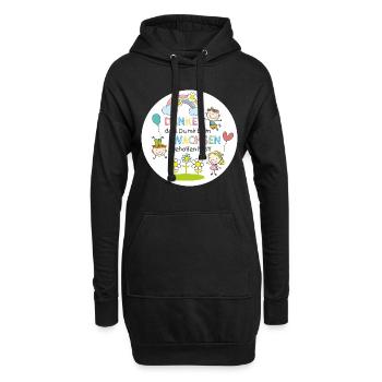 Spruch Kita-Abschied - Wachsen - Kinder Regenbogen - Hoodie-Kleid - Schwarz - Vorne