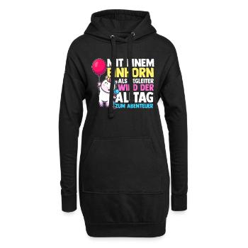 Licorne - Sweat-shirt à capuche long Femme - noir - Devant