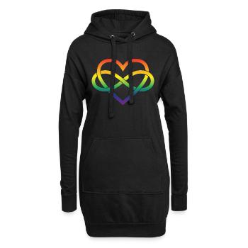 Polyamory Infinity Heart - Rainbow - Hoodie Dress - black - Front