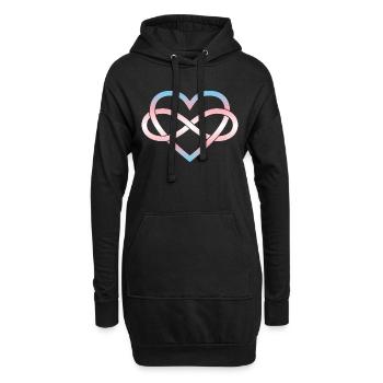Polyamory Infinity Heart - Trans - Hoodie Dress - black - Front
