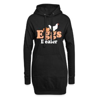 Eggs Dealer Chicken Farming Hen Rooster Farmer - Hoodie-Kleid - Schwarz - Vorne