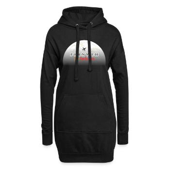 Fernweh: Dein nächstes Abenteuer - Hoodie-Kleid - Schwarz - Vorne