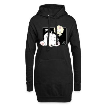 Hund koreanisch - japanischer Stil 11 - Hoodie-Kleid - Schwarz - Vorne